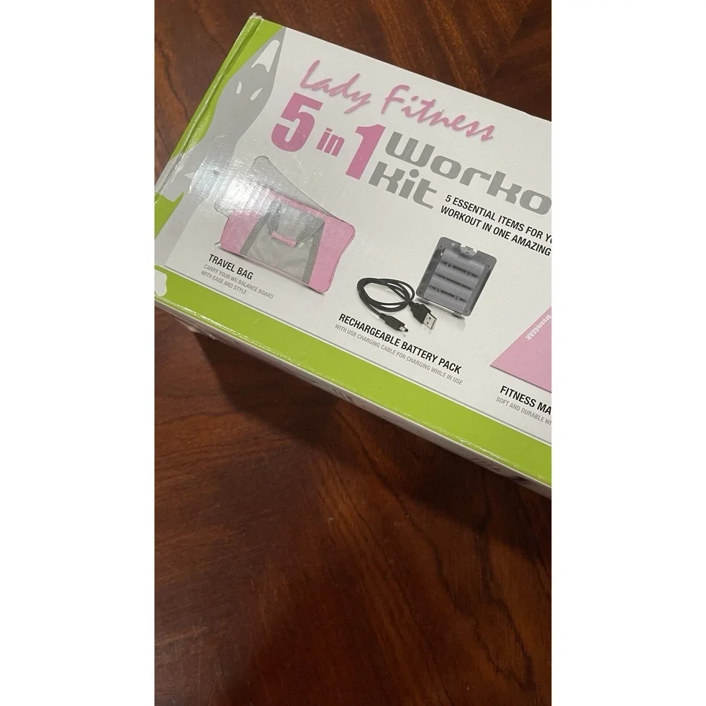 DreamGEAR Lady Fitness 5 in 1 Workout Kit for Nintendo Wii Fit Pink NEW OpenBox